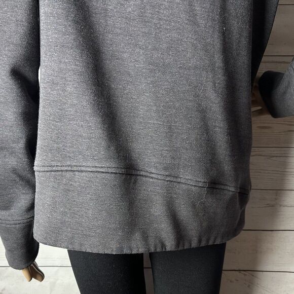 Lululemon Fleece Hoodie Medium Dark Gray Full Zip Long Sleeve Thumbholes Jacket - Picture 13 of 15